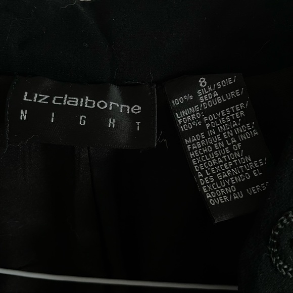 Liz Claiborne black silk beaded jacket with mandarin collar - Picture 10 of 10